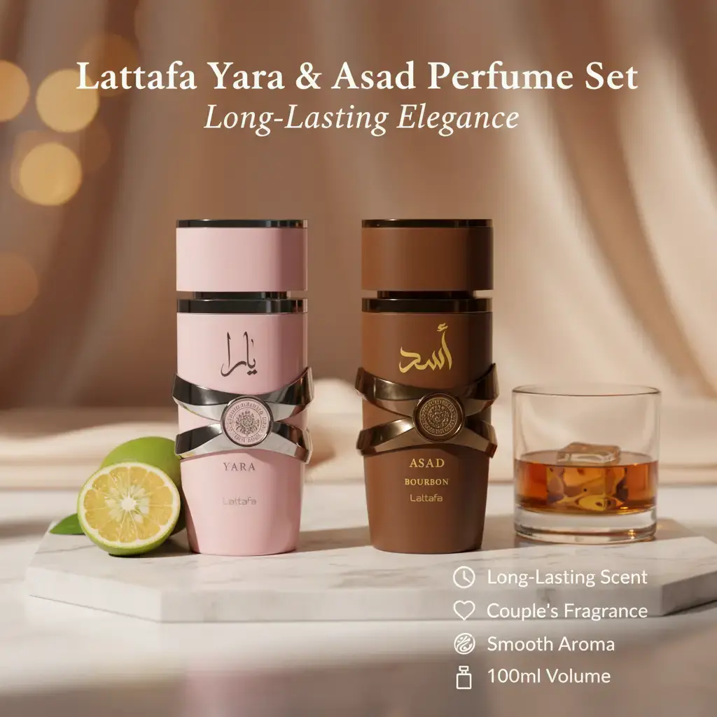 香水(女性用) lattafa Yara +asad bourbon+khamrah 100ml Lattafa Perfume Yara + Asad Bourbon 100ml (3.4 Fl oz) Long Lasting