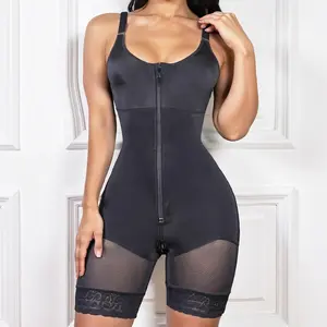 Women's  Fajas Colombianas shapewear Tummy Control Butt Lifter Shaper with Zipper Crotch detachable shoulder strap Womenswear