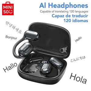 MINISO MS162 Translation Bluetooth earbuds, Supports 134 languages with Traslate APP, Face-to-Face Real-Time Translation Headphones, OWS Open Wireless Earphones, HIFI Sound Quality Built-in Microphone Wireless Headphones, Long Battery Earbuds