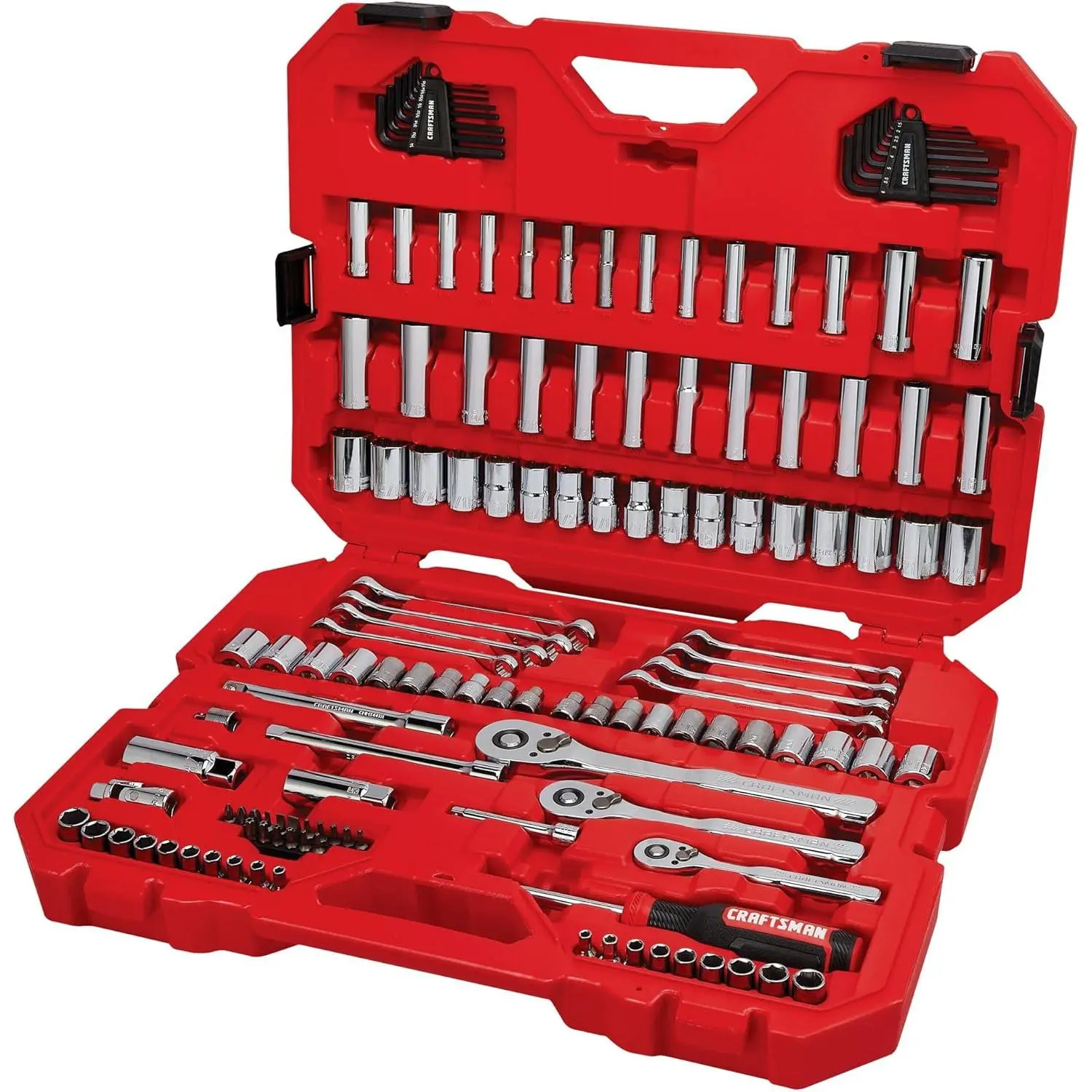 Mechanics Tool Set, 1/4, 1/2 and 3/8 Inch Drive, 135 Piece (CMMT12124)