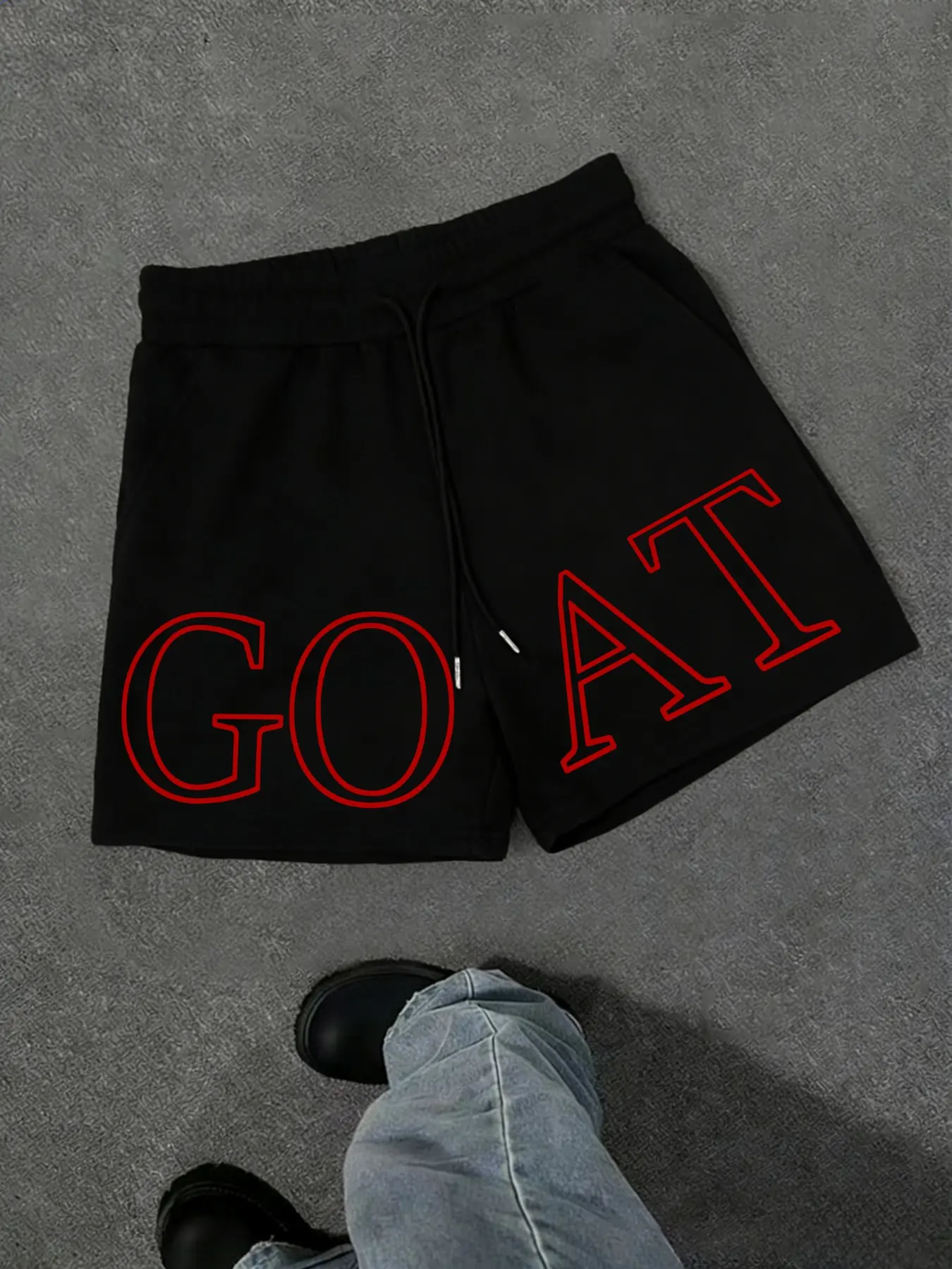 Goat Letter Print Shorts, Summer Essential, Simple and Elegant, Boston Letter Print Shorts, Casual Fitted Style