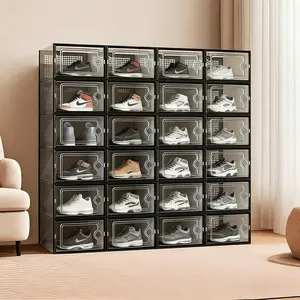 Simple transparent shoe box, multi-specification optional bedroom shoe storage storage box, Clear Plastic Drawers