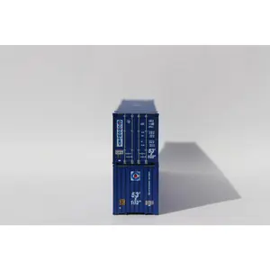 Jacksonville Terminal Company 535077 Crowley blue "Website" Ocean 53' Containers with IBC castings at 53' corner. JTC # 535077, N Scale