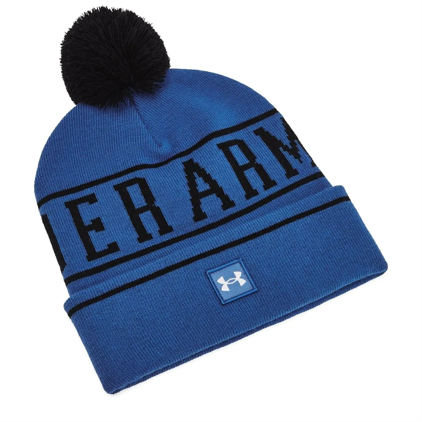 Under Armour Tech Blue Halftime Pom Beanie, 1386634-432-OSFM, Lightweight Soft Sports Everyday Hat