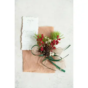 Classic Christmas Corsage - Christmas Corsage Gift, Baby Shower Corsage, Magnolia Corsage For Christmas Party, Event, Bridal Accessories