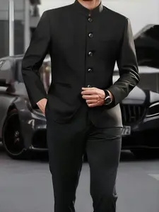 Men's 2 Piece Suit Set, Traditional Chinese Style Western Jacket & Pants, Business Banquet, Formal Wear