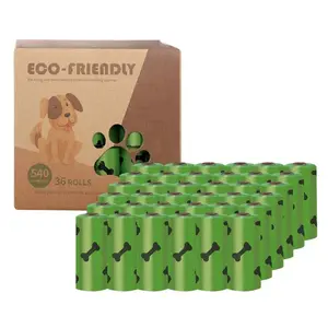 Biodegradable Dog Poop Bags, 1 Roll (15PCS) with 1 Dispenser, Leak-Proof Thick Pet Waste Bags for Outdoor Use