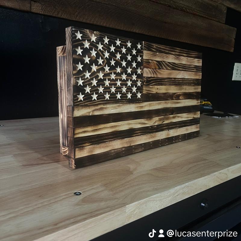 Hand made wooden American flag