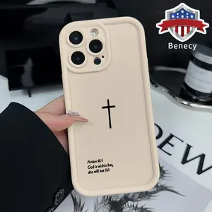Religious Conviction Pattern TPU Phone Case for iPhone 15 16 14 Pro Max 13 12 11 XR XS Plus E Shockproof Non Slip Military-Grade Protection Silicone Cover Smartphone Casing