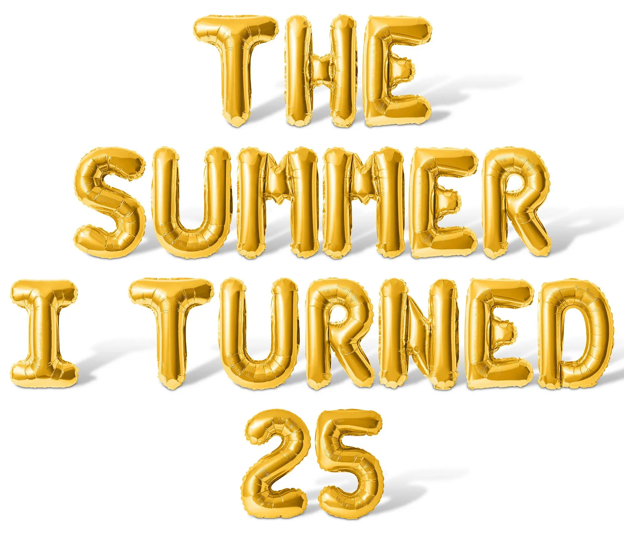 Letter Balloons - THE SUMMER I TURNED 25 16" Inch Alphabet Letters Foil Mylar Balloon 25th Birthday Party Banner