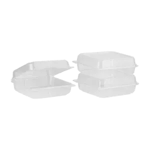 Karat Earth 9''x9" PLA Hinged Container, Clear - 200 pcs