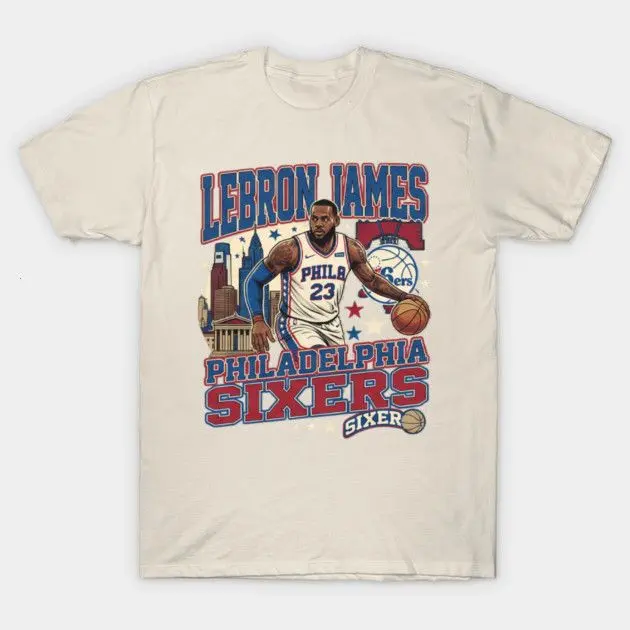 LeBron James Sixers T-Shirt,  Vintage Philly Basketball Fan Graphic Tee
