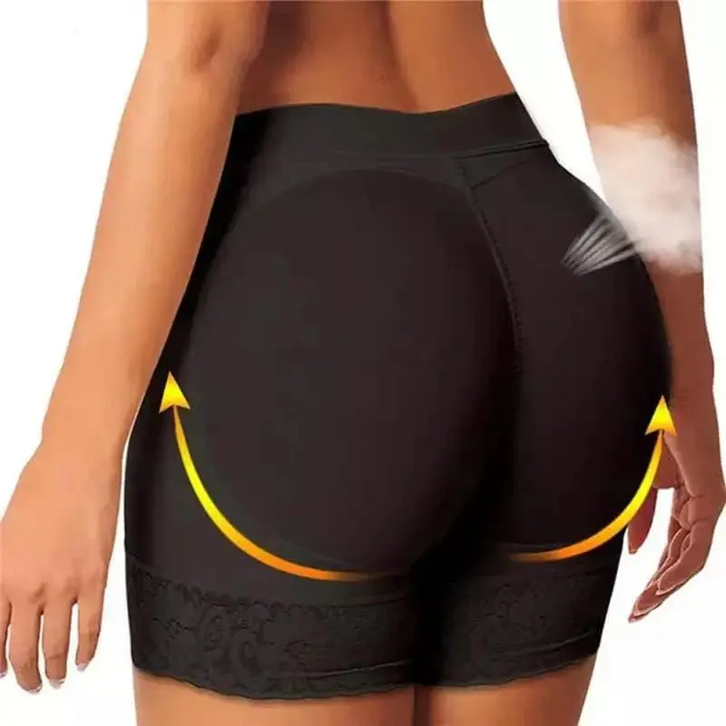 Women's Invisible Butt Lifting Shapewear Shorts - Hip Pad Insert, Tummy Control Boyshort for Everyday Wear