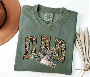 Comfort Colors Camouflage Dad T-Shirt, Camo Duck Dad Shirt, Father's Day Gift, Varsity Dada Shirt, Retro Dad Shirt
