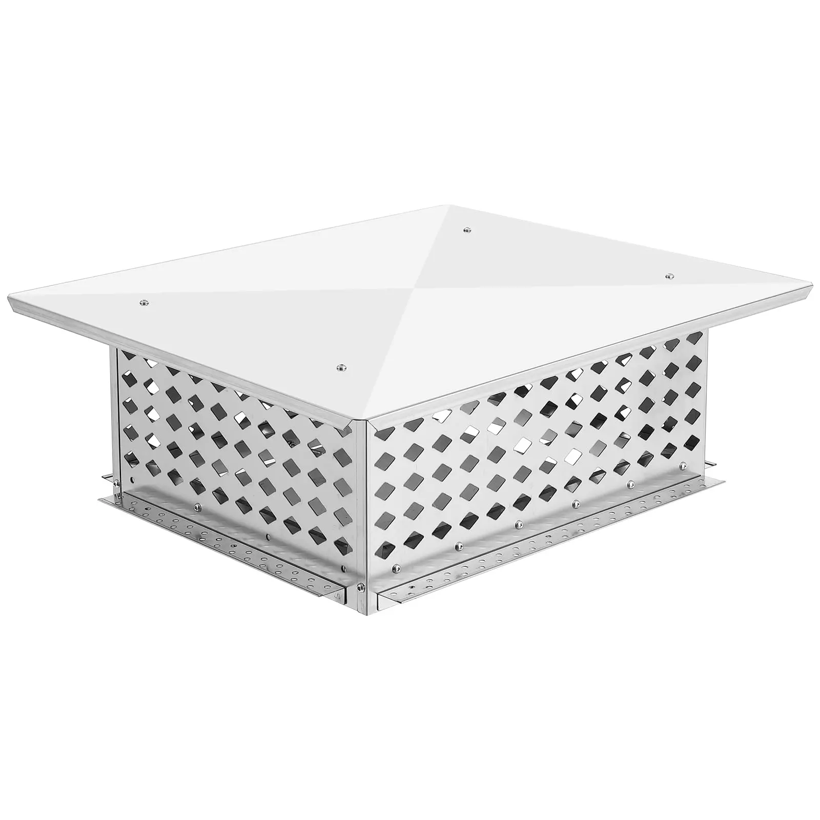 13x17 Inch Galvanized Steel Bolt-On Chimney Cap, Outdoor All-Seasons Flue Vent Cover with Mesh Screen, Oversize Hood Rain Guard Roof Vent Topper, Adjustable Bolt-On System & Corner Screws