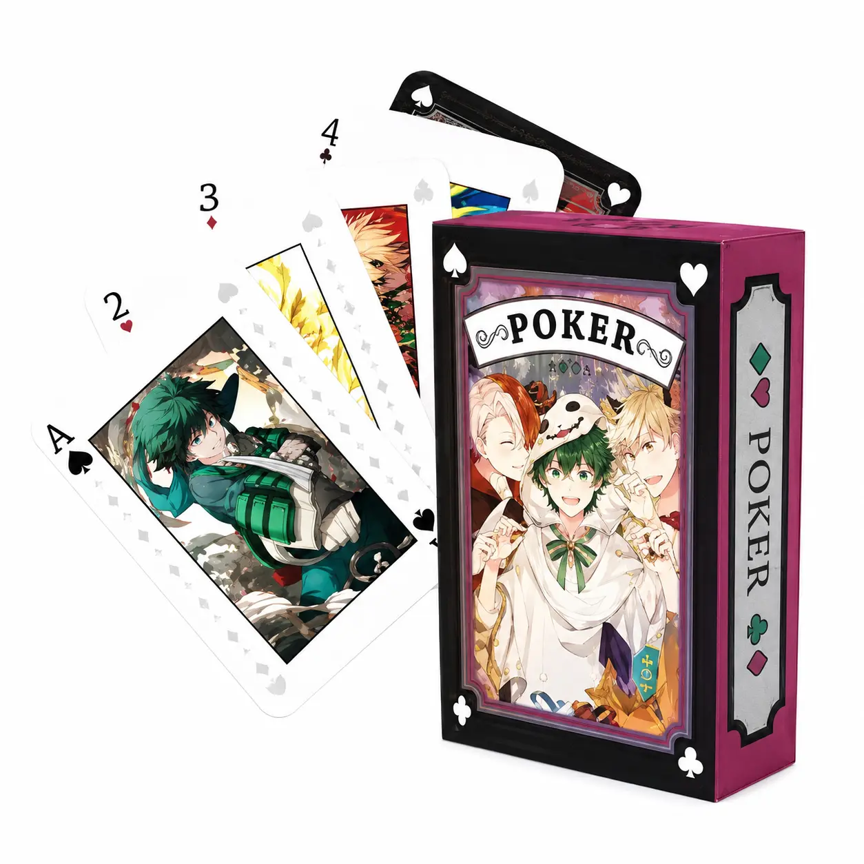 My Hero Academia Playing Cards, 54-Card Poker Size Deck, Collectible Fan Art Card Decks Gift, Card Collectors and Magicians Gift