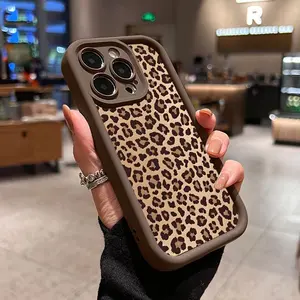 Leopard Print Pattern Case Suitable for IPhone 17 Pro Max 16 16e 15 14 Plus 13 12 11 Air XR X XS Plus Shockproof Drop Protection Rugged Durable Silicone Cover