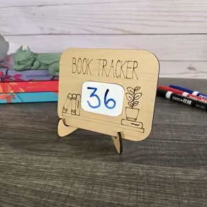 Book Tracker Sign Books Read Counter Decor for Bookshelves