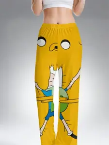 Adventure Time print home pants, casual and comfortable round set pajama pants, summer sleepwear for men and women