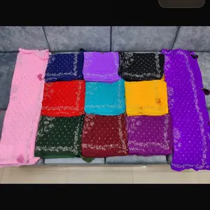 Georgette Sirwoski sari with fall pico done