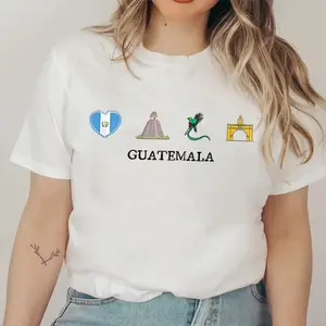 Beloved Guatemala Graphic Tee Pure Cotton Casual Street Style Crew Neck Short Sleeve T-Shirt Tops Trendy For Women For Men, Perfect Gift Womenswear Streetwear