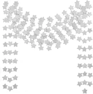 6 Pcs Glitter Silver Star Paper Garland Christmas Birthday Party Decorations Sparkling Bunting Banner.