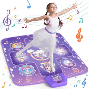 Dance Mat - Unicorn Toys for Girls Electronic Dance Pad with 5 Game Modes, Built-In Music, Touch Sensitive Light Up LED Kids Musical Mat, Christmas & Birthday Gift for Toddler Girls 3-12