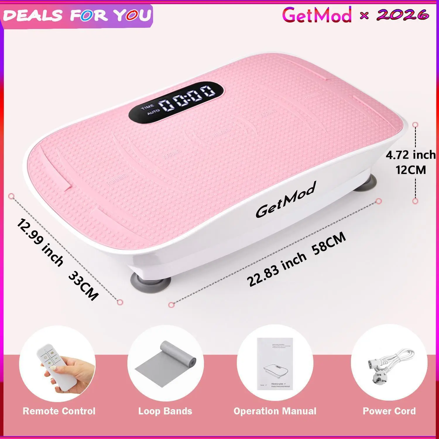 【Free Delivery】GetMod Smart Vibration Plate ,Upgraded for High-Power Brushless Motor Bluetooth speaker with Enhanced Performance Exercise Machine Full Body Workout at home, vibrational platform for Wellness and Fitness #23
