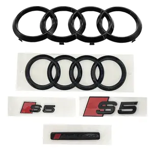 High Gloss Abs Car Emblem 1/5pcs for Audi S5 2010-2019, Precision Fit, Scratch Resistant, Waterproof, Heat Resistant, Easy Installation, Automobile Decals, Car Decals