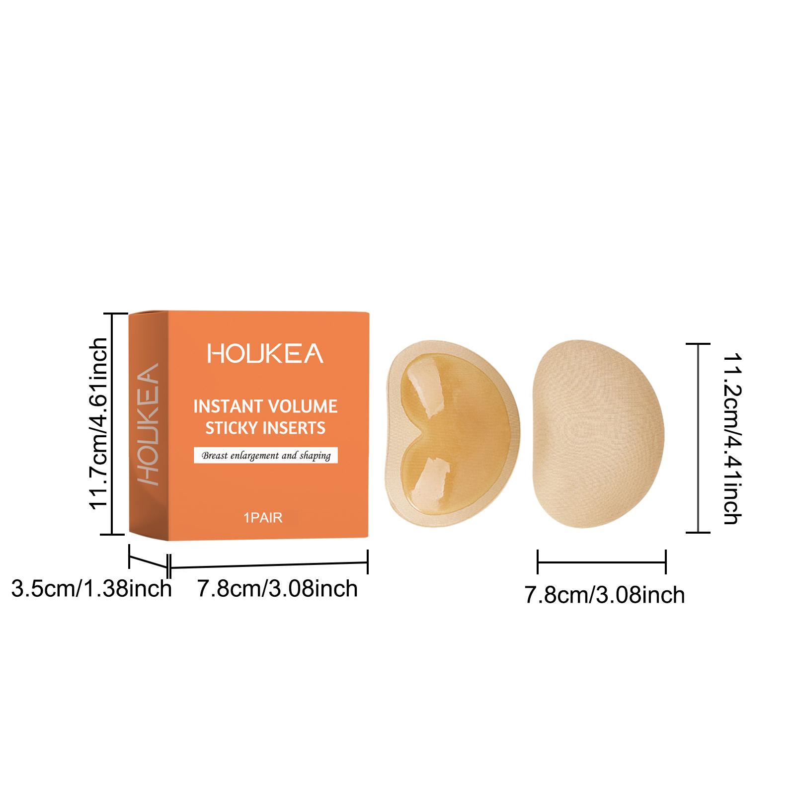 Houkea Sponge Self-Adhesive Bra Pads Firm Plump Lift Women's Bust Support Anti-Sagging