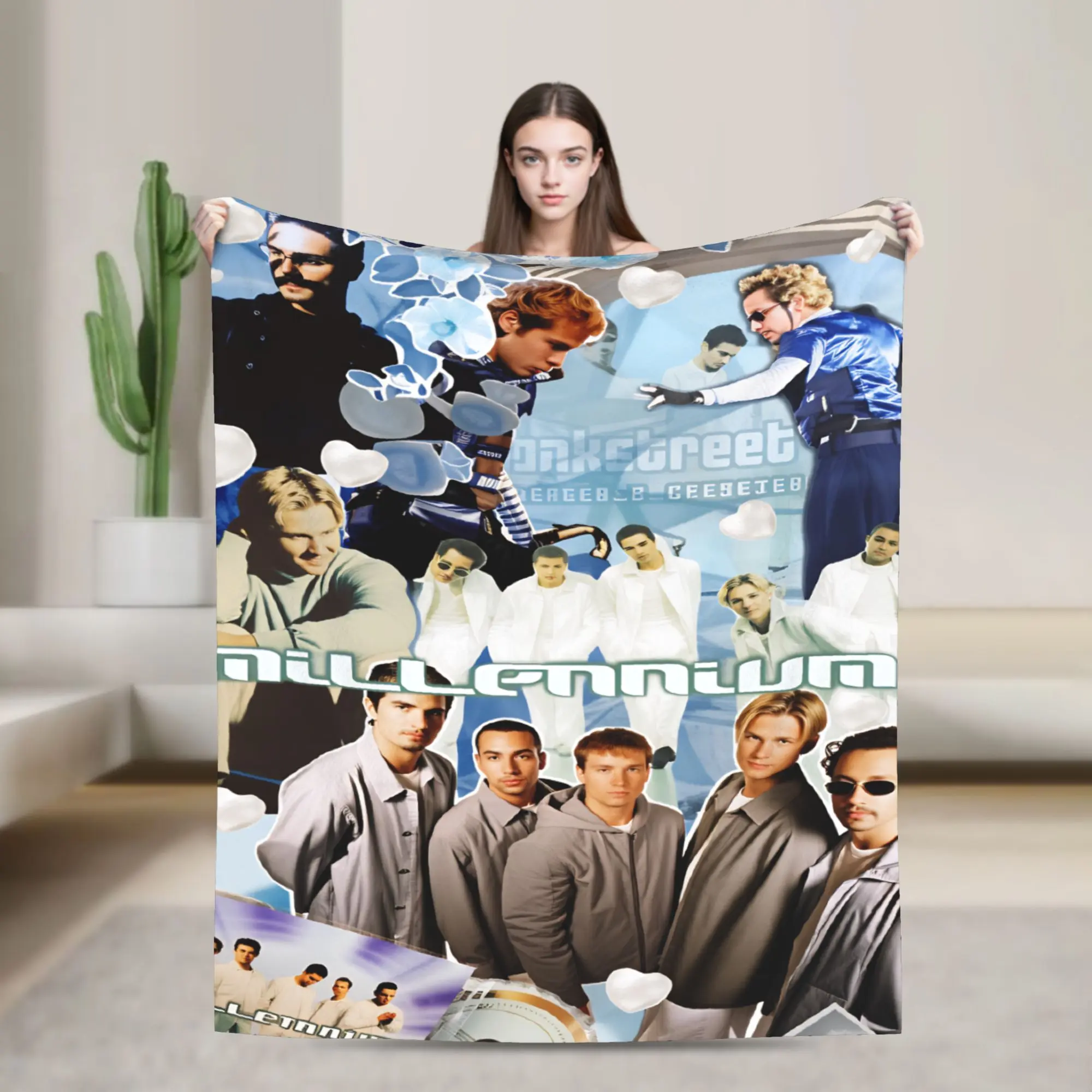 Backstreet Boys Millennium Soft Comfy Plush Throw Blanket, Polyester Fiber, Warm Contemporary Flannel Blanket for Adult Bedroom Indoor Bedding Use, Soft Comfy Blanket