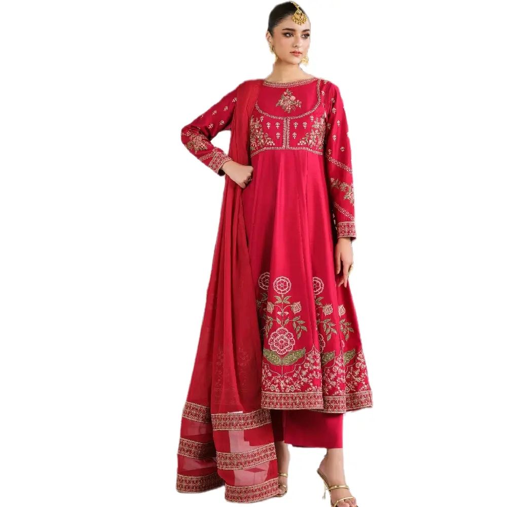 Heera's Pakistani Viscose Three Piece Suit for Women's Partywear and Wedding - Clothing, Womenswear