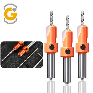 5pcs Carbide Countersink Drill Bit Set for Woodworking, 8mm Round Shank, 2.8-4mm Conical Sizes - For Screw Cutting, Hole Drilling & Opening - Ideal for Woodworkers & DIY Enthusiasts