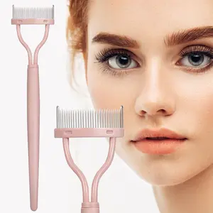 Eyelash Comb - Eyelash Separator Tool Metal Teeth Lash Comb - Eye Lash Comb Separator Tool Eyebrow Eyelash Brush Mascara Comb Arc Design Lash Comb for Eyelash