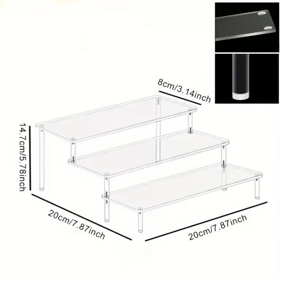 AZEAM Acrylic Riser,Collection Organizer Desserts Clear Display Risers Stand Perfume Organizer Cologne Acrylic Shelves 3 Tiered Cupcake Shelf for Food Desserts Holder Vendor Product Collectibles Organizer Cosmetics Decoration