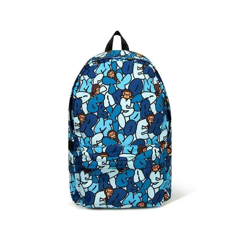 Cartoon Monkey Doodle Backpack – Versatile, Stylish, and Casual Schoolbag for Boys and Girls