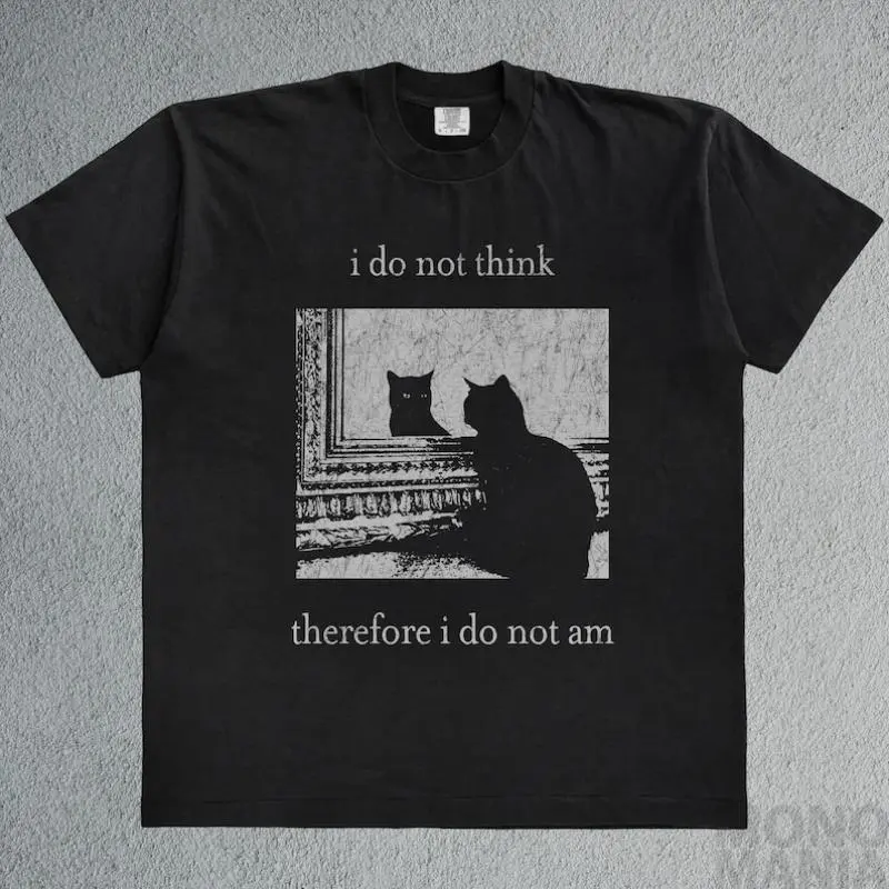 Funny Cat Pattern Printed Women's Shirt, Garbage T-shirt, Retro Shirt, Retro, Wizard Shirt, Gothic, Emo, Punk shirt