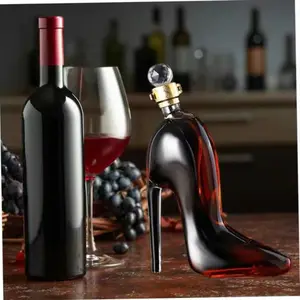 Elegant High Heel Wine Glass & Decanter Set, Unique Design, Perfect Gift for Women, Fashionable Barware, Thick Wine Bottle Whiskey Decanter