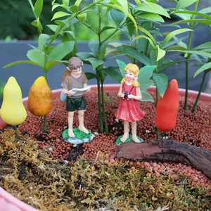 Adventure Fairy Garden Decor Set, Fun Micro Landscape Resin Craft, 5-Piece Flower Fairy Planters, Gardening Ornament Accessories