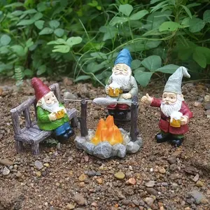 4-Piece Gnome Garden Set, Adorable Resin Figurines for Indoor & Outdoor Decoration, Perfect for Home & Yard Decor, No Power Needed