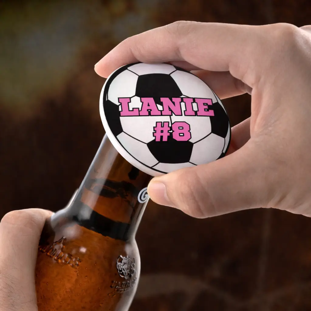Kitchen Metal Soccer Bottle Opener, Customized Magnet for Home Use