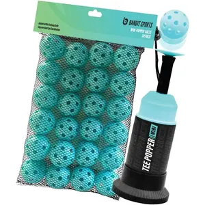 Mini Tee Popper and Mini Popper Ball Pack Bundle, 24 Pack of Balls, Baseball Training Equiptment
