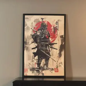 Japanese Samurai Warrior Poster, Traditional Japanese Wall Art, Zen Home Decor, Printable Asian Art Print