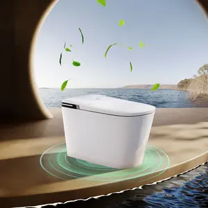 Smart Toilet with Toilet Bowl Cleaner Slot, Foam Shield, Built-in Tank, Auto Open/Close Lid, Foot Sensor Flush, Heated Seat, Warm Dryer, Self Cleaning, Elongated One-Piece Design (ZYC8A)