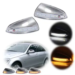 2pcs Switch back LED Mirror DRL Signal lamps Lights For Benz C-Class W204 C300 C350 C63 AMG,Replace OEM  A2048200821,A 204 820 08 21, 2048200821,204 820 08 21,204-820-08-21, A2048200721,A 204 820 07 21, 2048200721,204 820 07 21,204-820-07-21