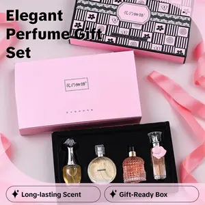 Four Luxury Scent Alternatives, Long-Lasting Perfume, Elegant Box for Gifts, Flower Story True Encounter Fragrance Gift Set