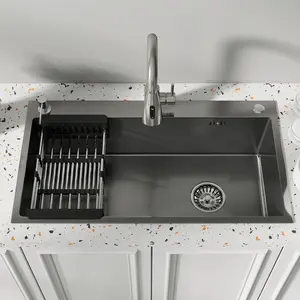 Stainless Steel Drop-in Kitchen Sink 16 Gauge Single Bowl Noise Reduction Heat Resistant Stain Resistant with Multiple Accessories Durable Design Quiet Cooking Experience