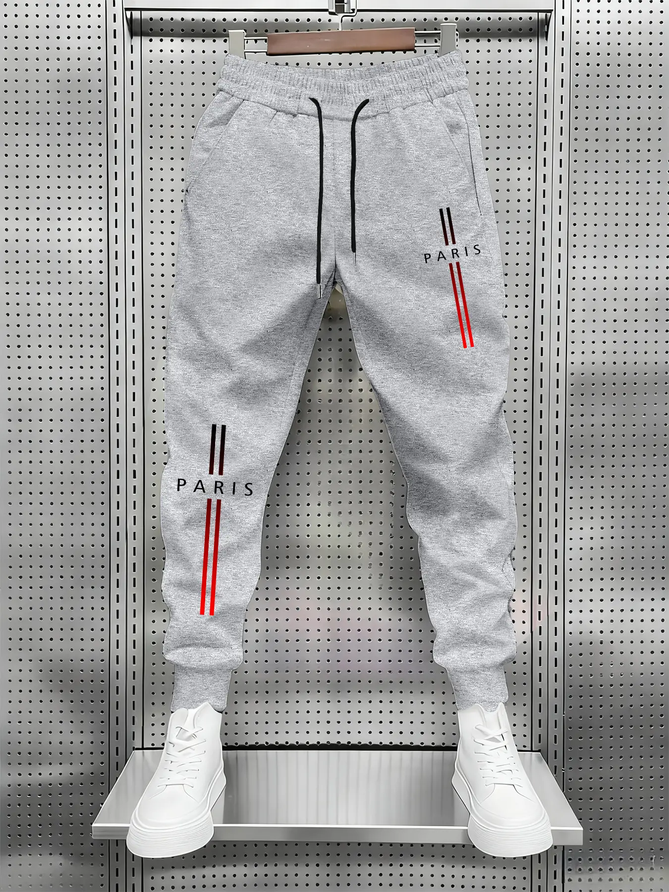 Men's Paris Style Sportswear Casual Pants, Urban Fashion & Comfort, Fitted Design, All Seasons Wear, Unlock City Trend, Activewear Tracksuit Pants, Casual Athletic Pants, Sports Trousers, Tracksuit Bottoms, Knitted Sports Pants