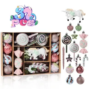 32PCS Christmas Ornaments Unicorn Candy Decorations Christmas Decor