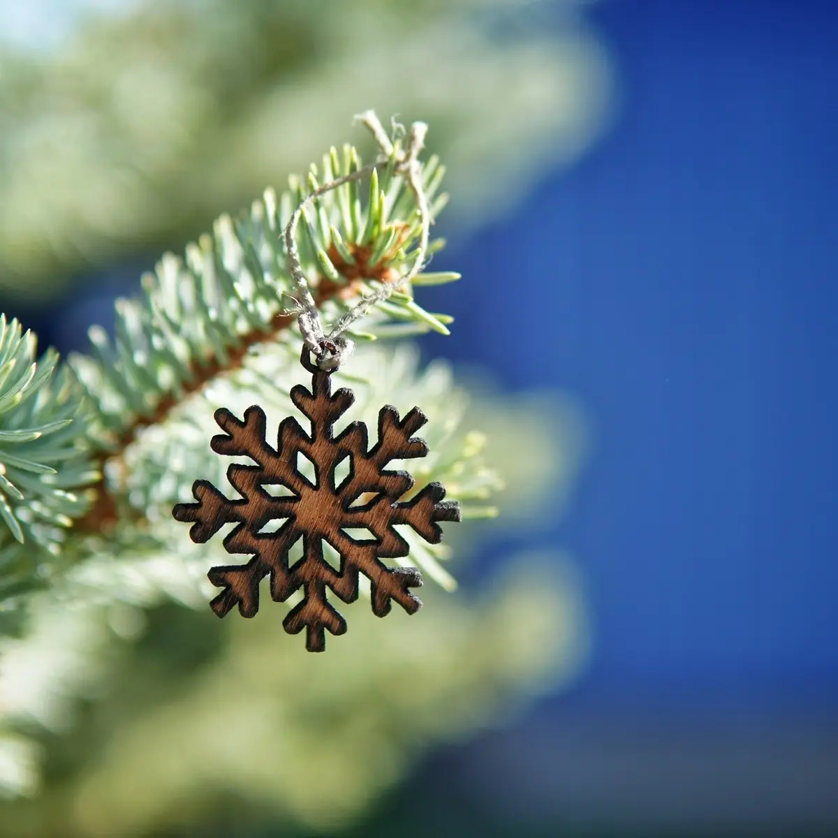 Random wooden snowflake ornament